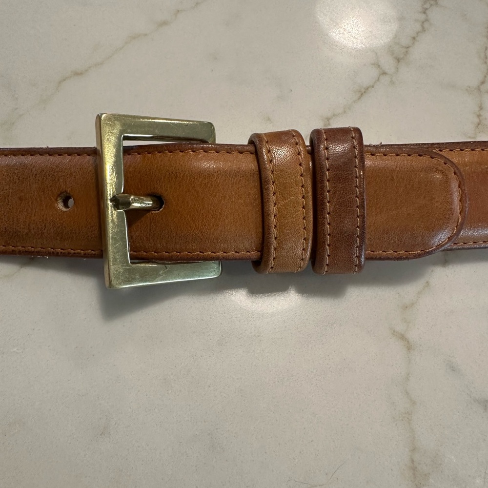Brown Leather Men's Belt